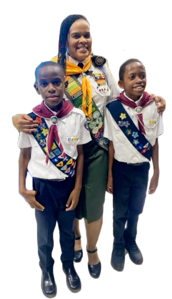 principal and students next